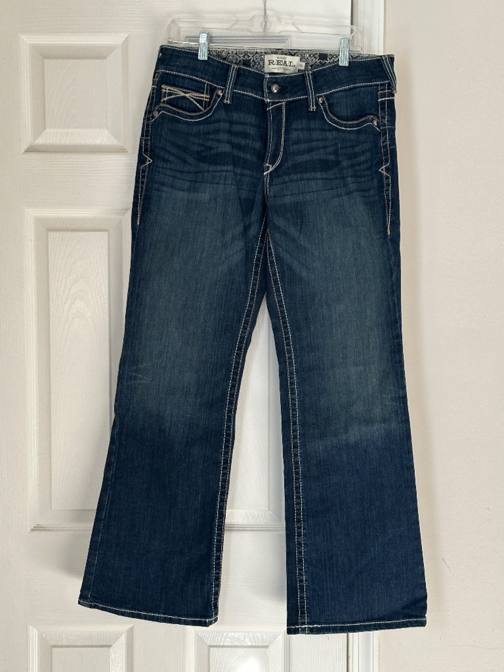 Ariat R.E.A.L. Mid Rise Stretch Whipstitch Bootcut Jeans Size 32 Short Petite